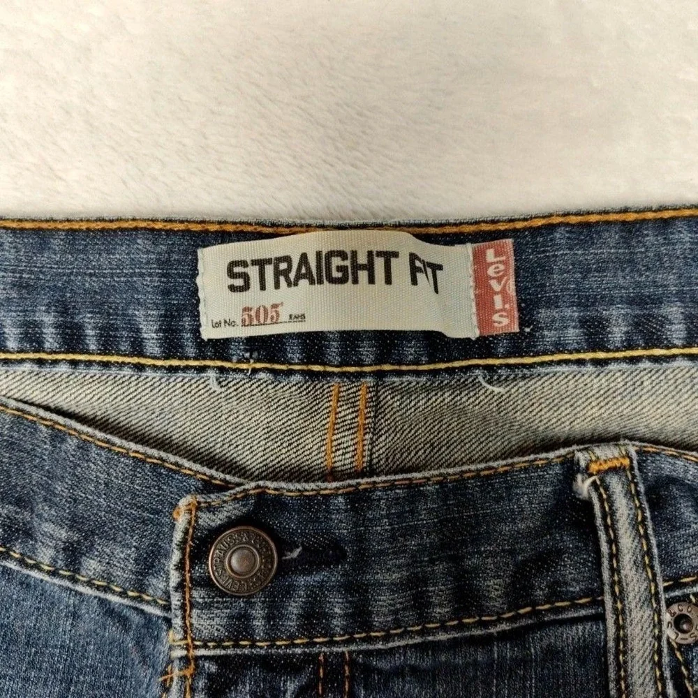 Levis 505 Jeans Mens 36x30 Blue Y2K Straight Medium Denim Regular Fit 5-Pocket